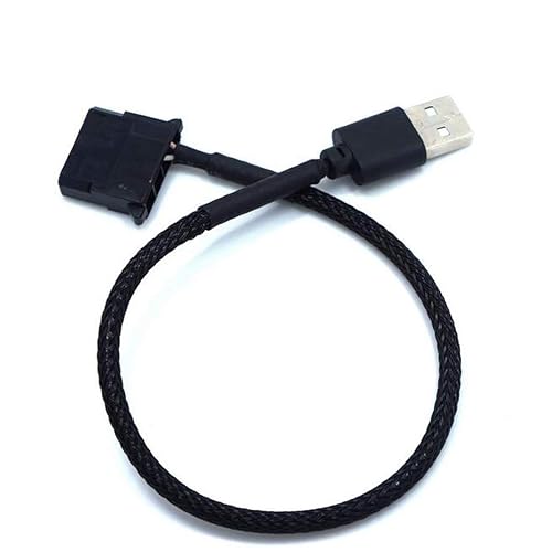 OPSFALCON 2 Pack USB to 4-Pin Molex Fan Power Cable, 5V USB Port to 12V Molex Computer PC Fan Adaptor Connector Cable Cord Wire