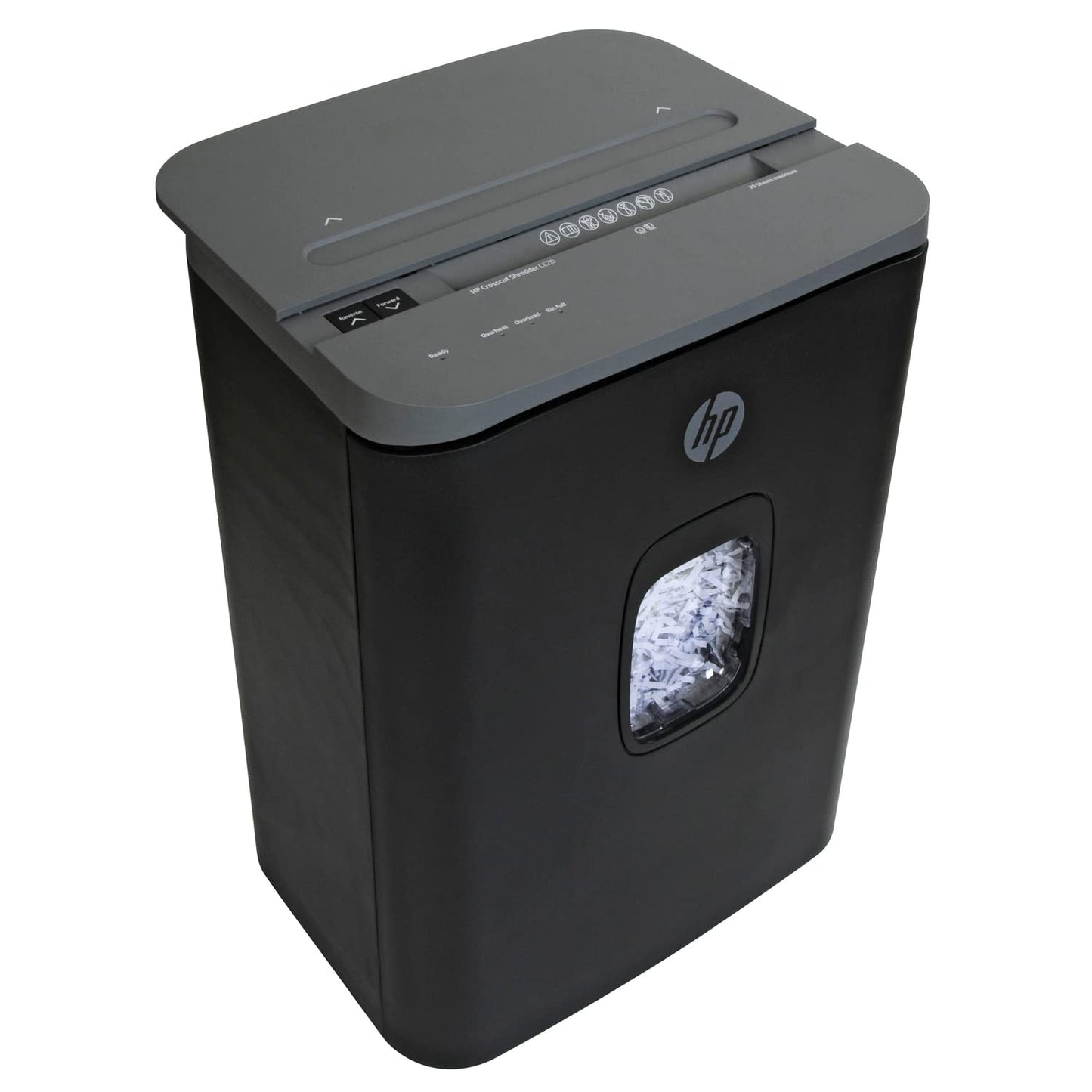 HP - Crosscut Paper Shredder, 20-Sheet Manual Feed, Shreds Credit Cards & Staples, Heavy Duty Paper Shredder for Home Use with 7.4 Gallon Basket