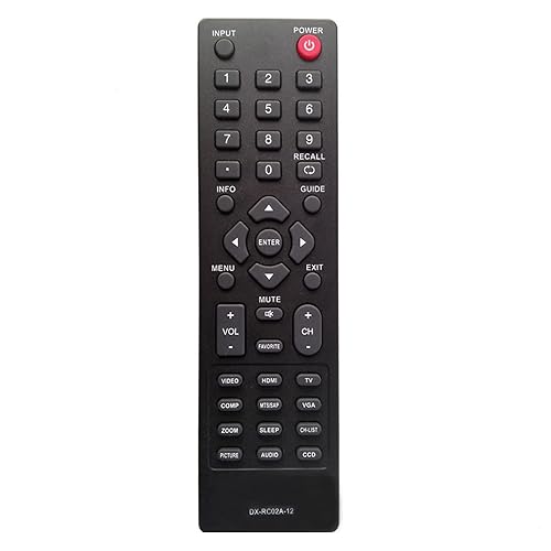 New DX-RC01A-12 DX-RC02A-12 DX-RC01A-13 LCD LED TV Replaced Remote fit for DYNEX TV DX-46L262A12 DX-32L230A12; DX-46L260A12 DX-24L230A12 DX-19E220A12