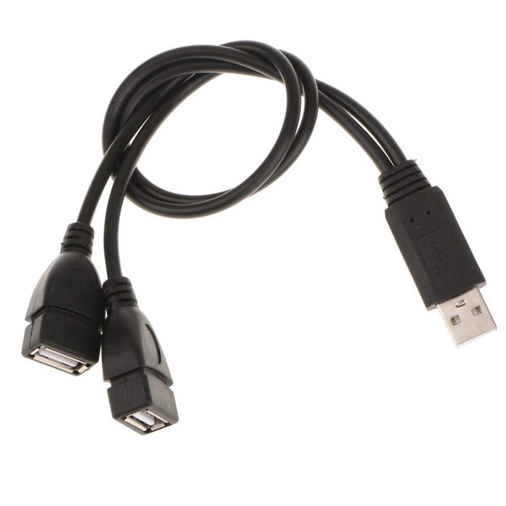 Adaptermvp USB 2.0 Adapter, Dual USB Female Jack Y Splitter Charger Cable (2 Pack) for Laptop/Tablet/Smartphone Data Transmission/Charging