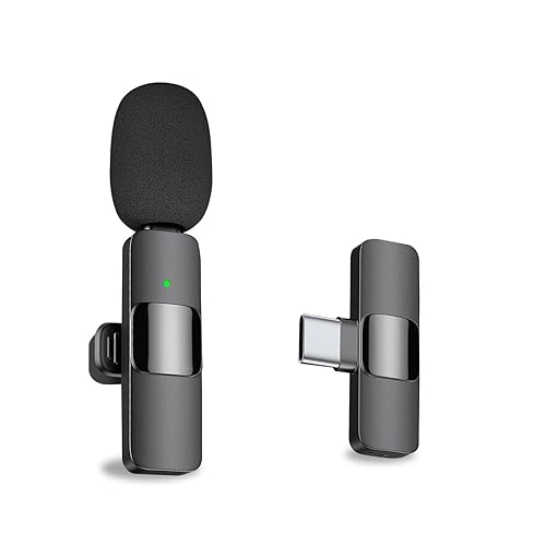 MAYBESTA Wireless Lavalier Lapel Microphone for iPhone Android Phone Laptop - Bluetooth Mini Mic with USB C Interface for YouTube Tiktok Video