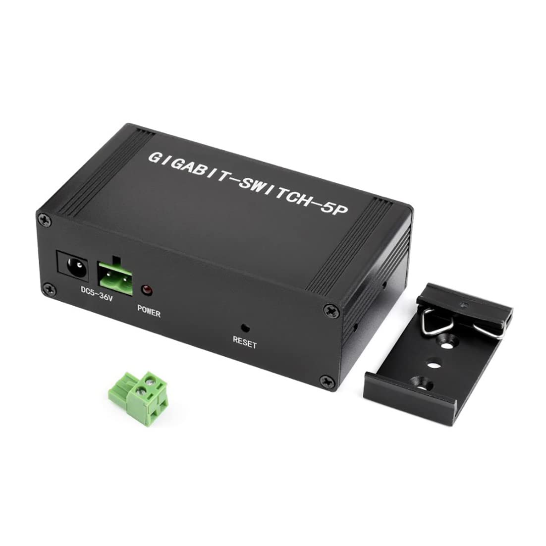 Coolwell Industrial Grade 5P Gigabit Ethernet Switch, 5X 10/100/1000M Ethernet Ports, Support DIN Rail Mount, IEEE 802.3X-Compliant