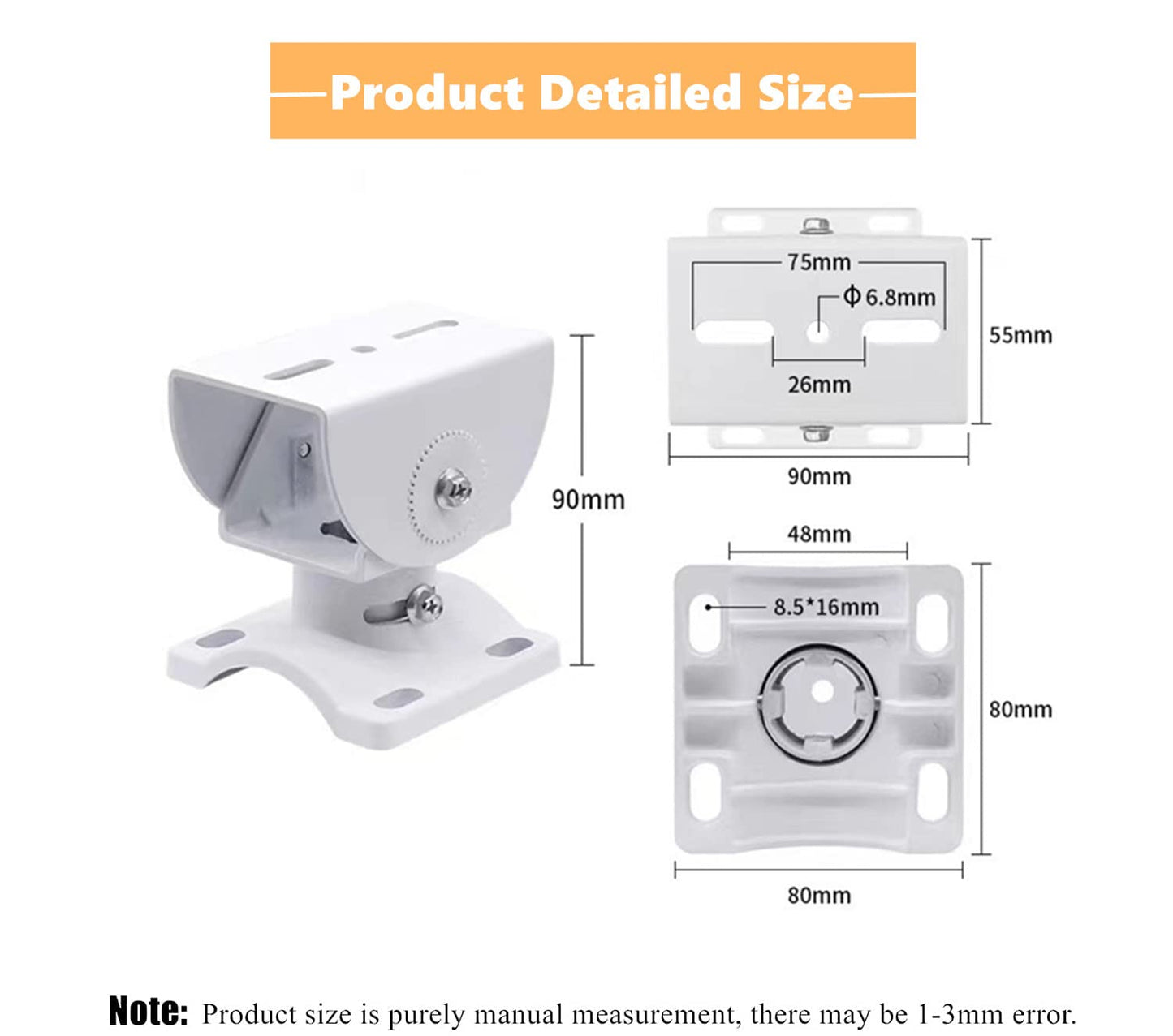 BeElion Aluminum Alloy Surveillance Camera Pole Mount Kit - Horizontal/Vertical Wall/Ceiling/Pillar Bracket for CCTV, PTZ, Dome Cameras - Stainless