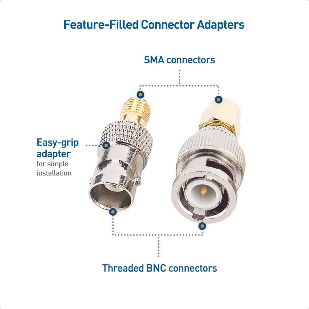 Cable Matters 4-Pack SMA to BNC Adapter Kit, SMA to BNC Gender Changer and Connector Adapter Kit