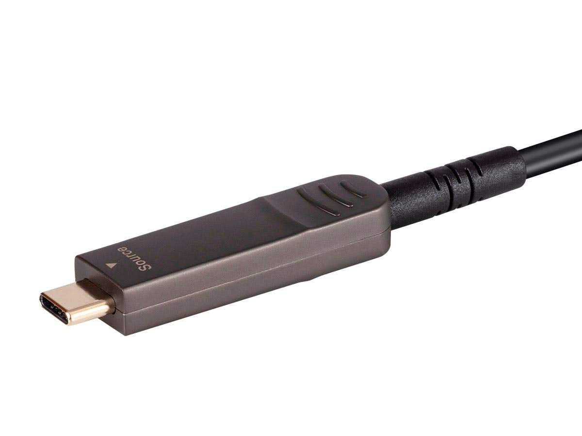 Monoprice USB 3.1 Type-C to HDMI Video Cable - 50 Feet - Black | 4K@60Hz, Fiber Optic, AOC, Transmits Up to 100 Feet, Gold Plated Connectors - SlimRun