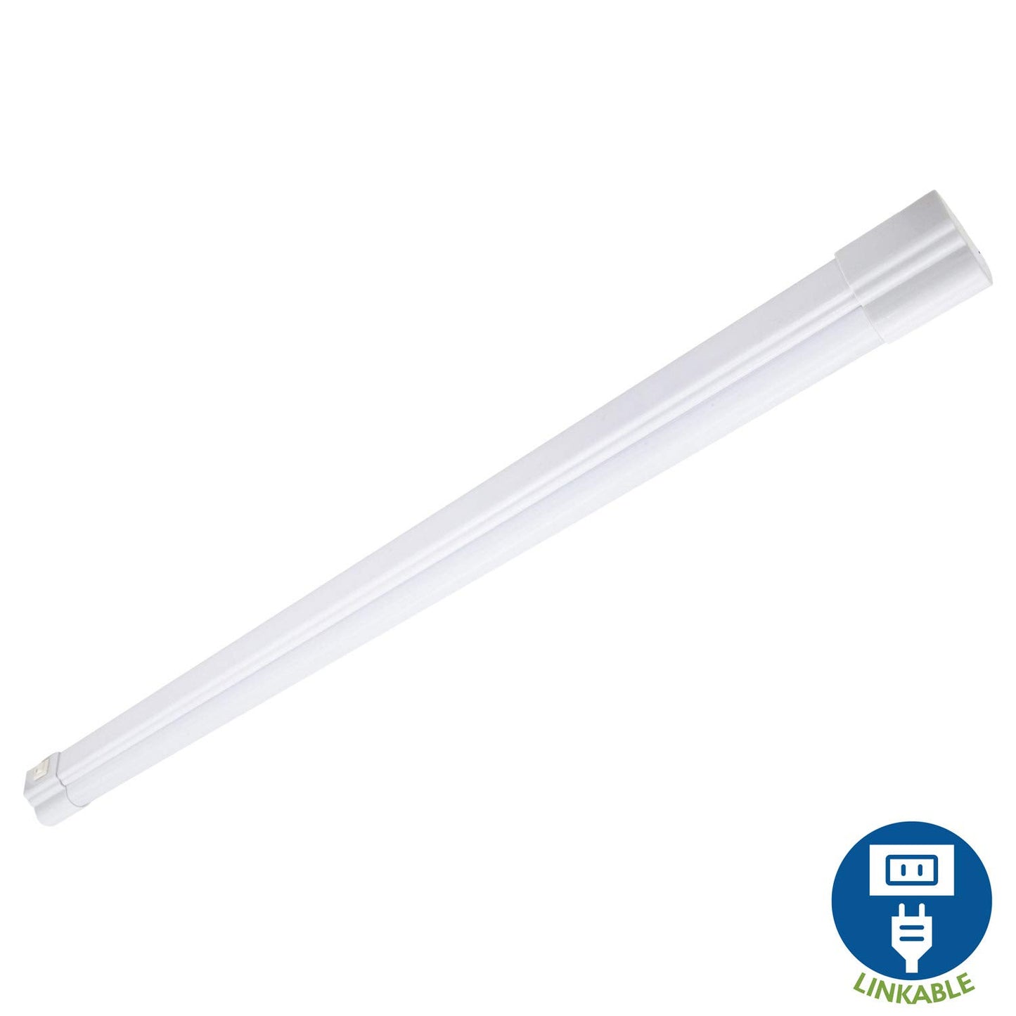 Maxxima 24 inch Linkable LED Under Cabinet Light, 1200 Lumens, Warm White 3000K, White, On/Off Switch, Plug in