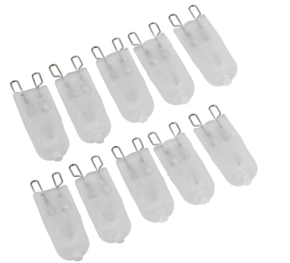 JCD G9 Halogen Bulbs - Frosted Bi-pin 2700k Halogen Light Bulbs, 10 Pack