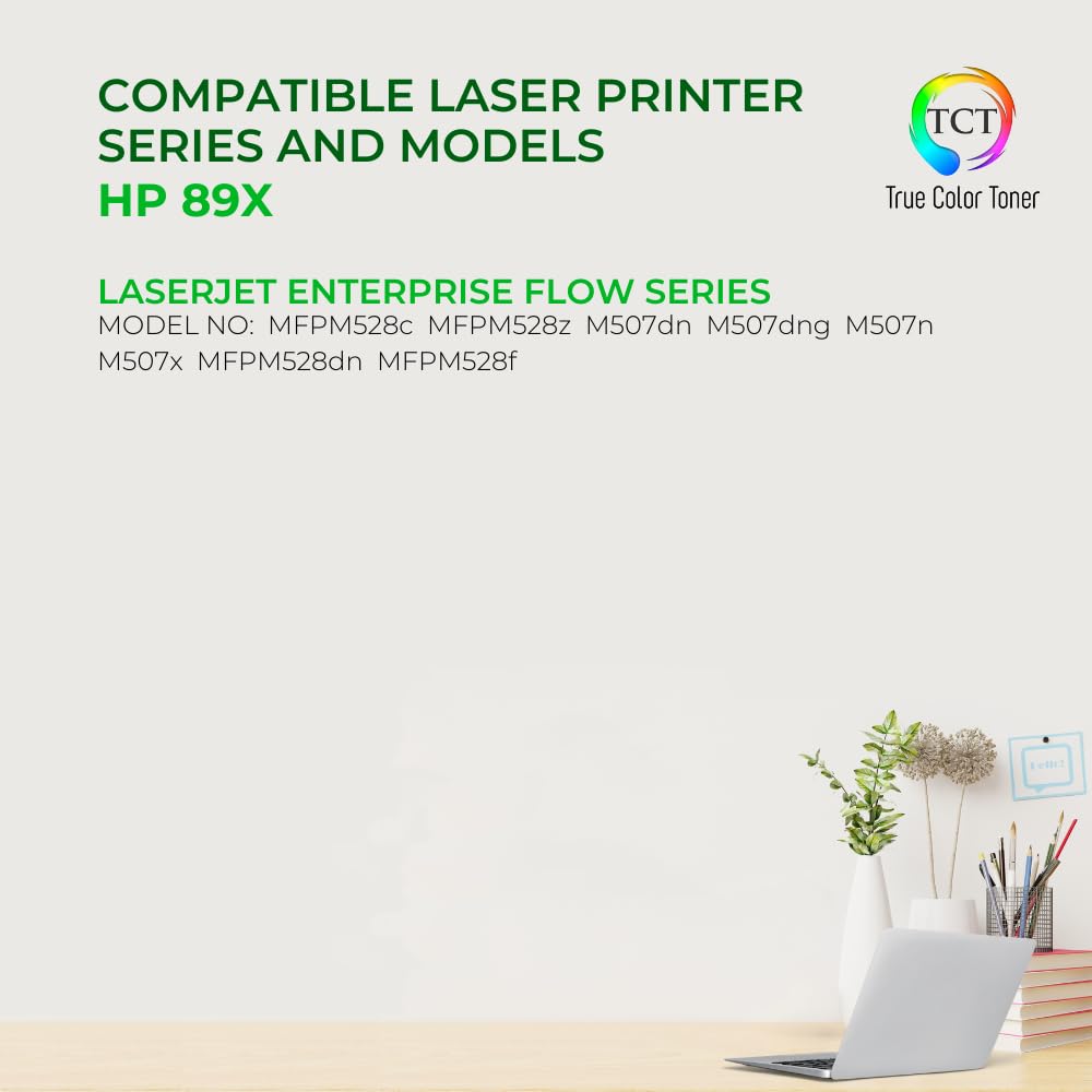 TCT 89X Toner Cartridge - Compatible Replacement for HP 89X CF289X Black High Yield Works with HP LaserJet Enterprise M507, MFP M528 Printers (10,000