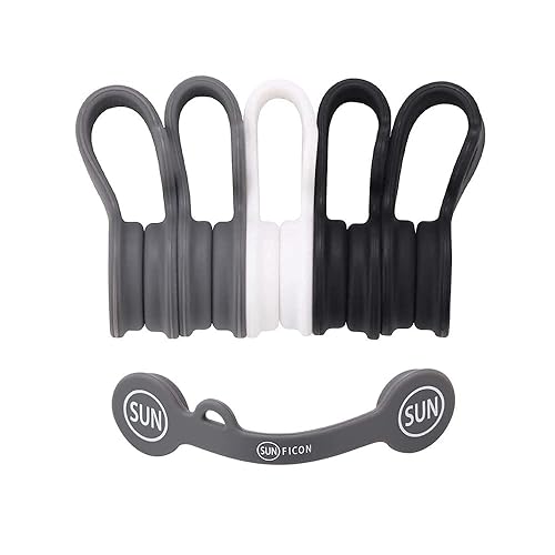 SUNFICON Cable Organizers Magnetic Cable Clips Earbuds Cords Winder Bookmark Clips Whiteboard Noticeboard Fridge Magnets USB Cable Manager Ties Straps
