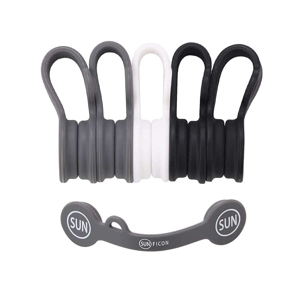 SUNFICON Cable Organizers Magnetic Cable Clips Earbuds Cords Winder Bookmark Clips Whiteboard Noticeboard Fridge Magnets USB Cable Manager Ties Straps