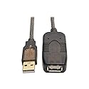 Tripp Lite Active USB 2.0 Extension Cable USB-A M/F 25ft 25' 7.6M (U026-025), black