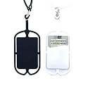 CalorMixs Silicone Phone Card Holder Sleeves with Wrist Strap,Stretchy Credit Phone Case Holder,Universal Cell Phone Pocket Neck Lanyard for Phone