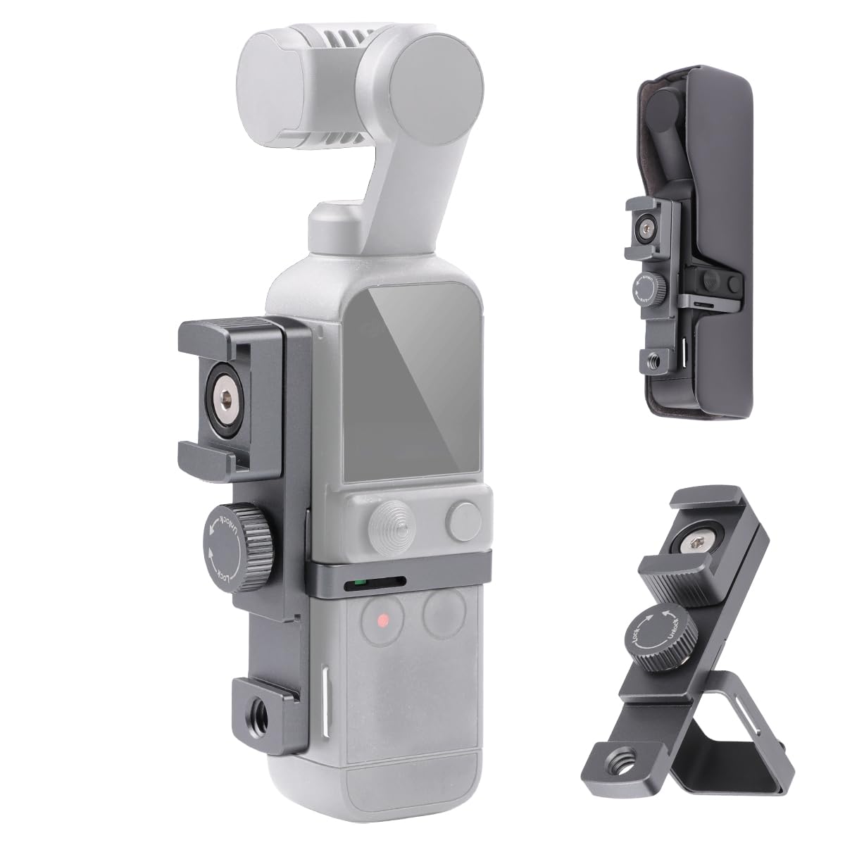 Arnarkok Expansion Rotate Cold Shoe Adapter for DJI Osmo Pocket 2 Handle Accessories Rotatable Cold Shoe,Extended Mount Bracket Strap Attached