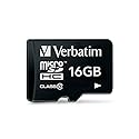 Verbatim 16GB MicroSDHC Premium Memory Card Black - SD Card for Full HD Video Capture - Water & Shock Resistant - SD Memory Card for Camera Smartphone