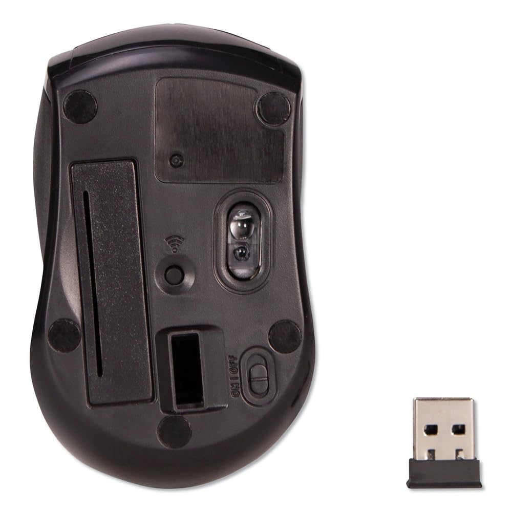 Innovera Compact Mouse, 2.4 GHz Frequency/26 ft Wireless Range, Left/Right Hand Use, Black
