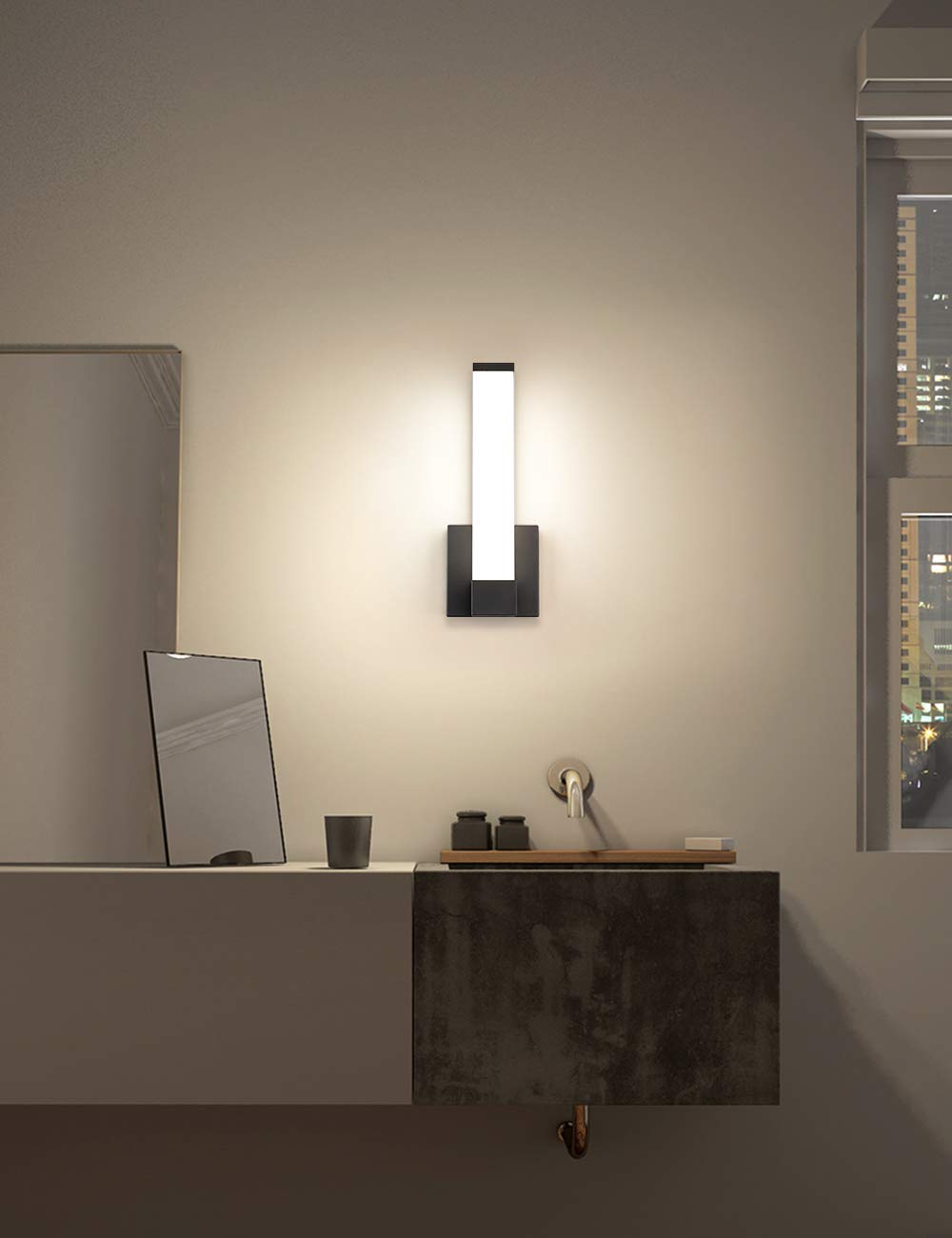 7Degobii Black Wall Sconce for House Decor LED Wall Lights for Bedroom Bedside Wall Lamp Modern Indoor LED Hallway Sconces Wall Lighting 12" Inch