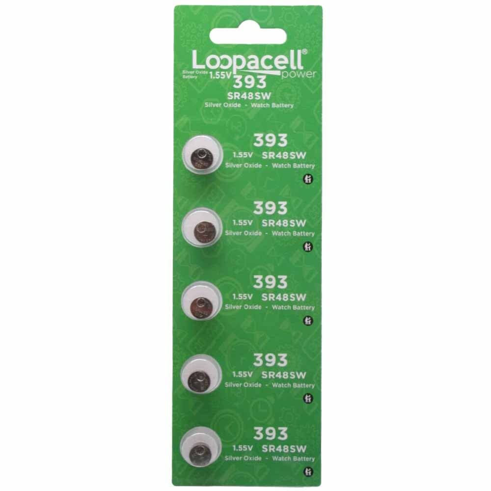 LOOPACELL SR754W 393 Silver Oxide Watch Battery 5 Pack