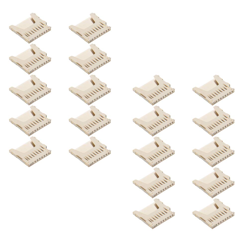 Fielect 20pcs SD Memory Card Socket Long Body PCB Mount Connector