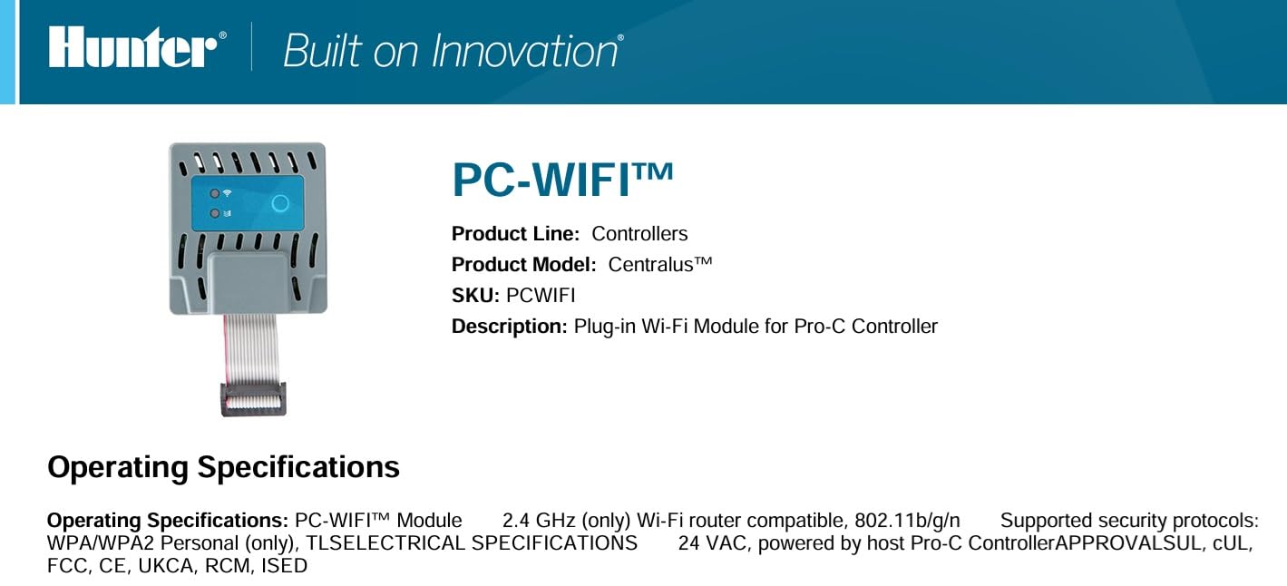 Hunter Industries PC-WiFi PRO-C WiFi Module for P2C-400 Controllers Only