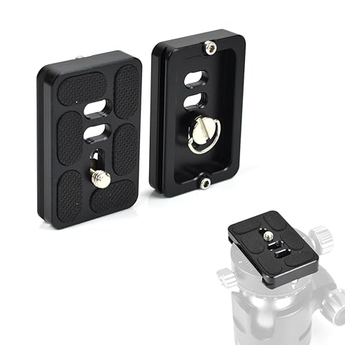 Akeipho 2 Pieces Aluminum 60mm Universal Quick Release Plate with 1/4 Inch Screw, Arca Swiss Plate Tripod Mount for DSLR Camera Tripod Ball Head