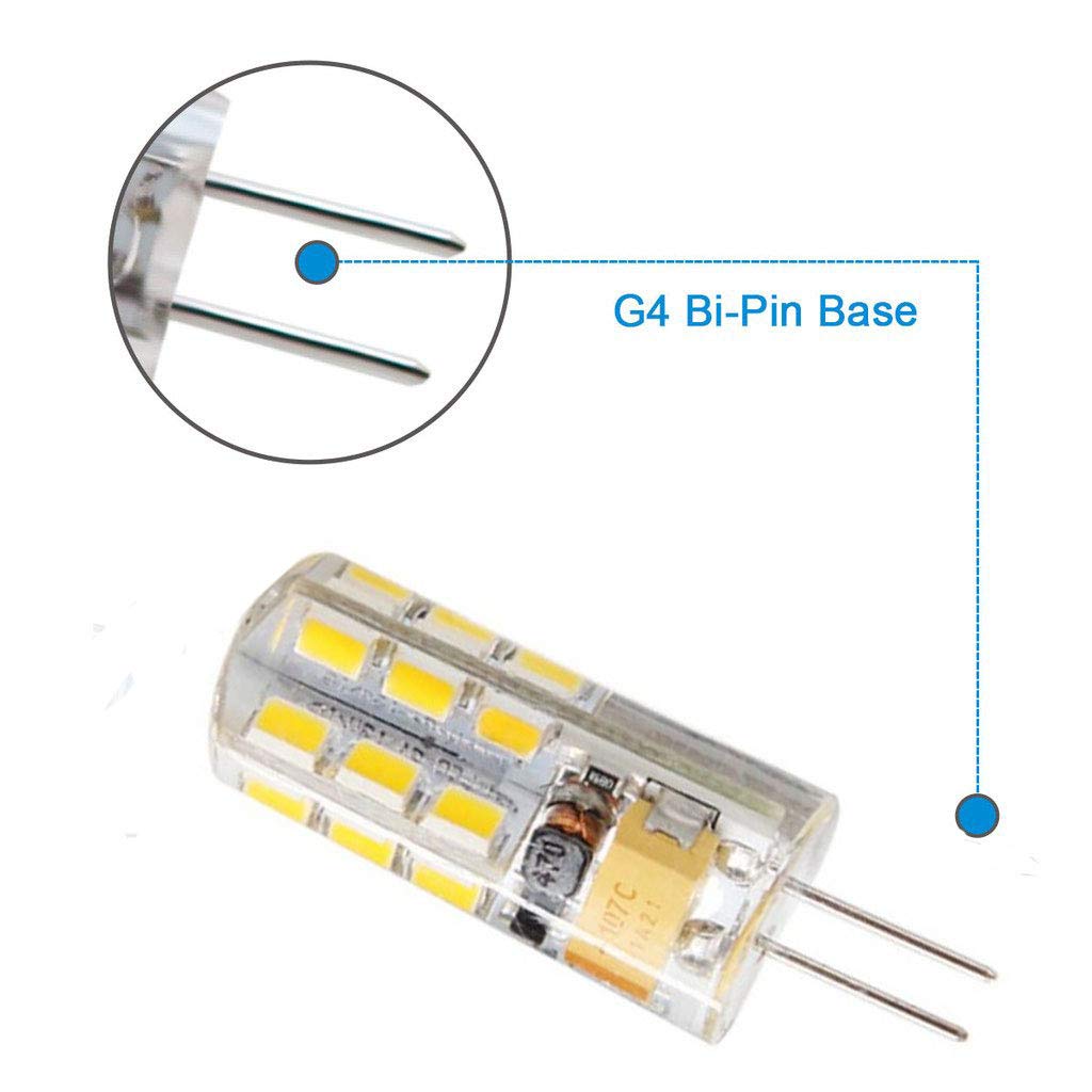 G4 3W LED Light Bulb (10 Pack),G4 Bi-Pin Base,30W Halogen Light Bulbs Equivalent,AC/DC 12V 3000K Warm White for Ceiling Lighting,Under Counter Cabinet