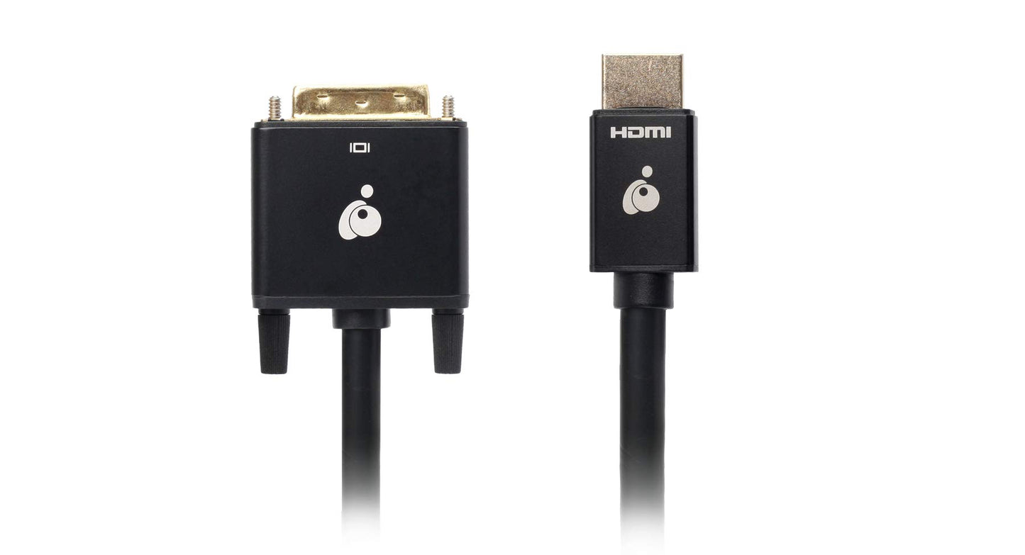 IOGEAR HDMI to DVI 3.3ft Cable - 4K @ 30Hz HDMI (M) to DVI-D (M) 1080P - Compatible with PC - TV - PS5 - Blue-ray - Xbox - Switch - GHDDVIC4K3