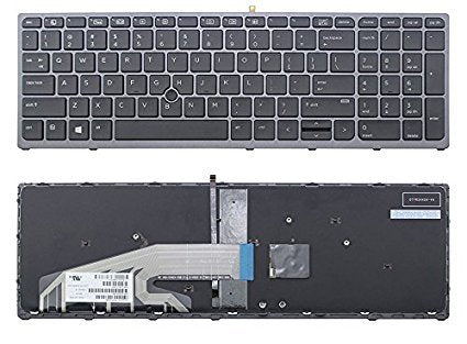 ndliulei New US Layout Laptop Backlit Keyboard (with Frame) Replacement for HP Zbook 15 G3 17 G3 848311-001 Light Backlight Black Notebook US