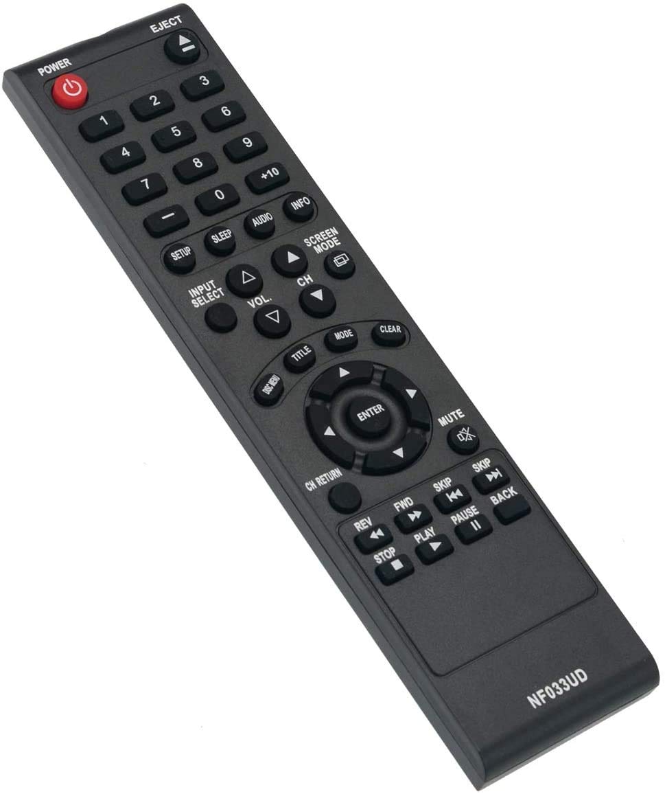 New NF033UD Replaced Remote Applicable for Sylvania Emerson TV DVD Player LD190SS1 LD190SS2 LD195SSX LD320SS1 LD320SS2 LD320SSX LD370SSX LD190EM1