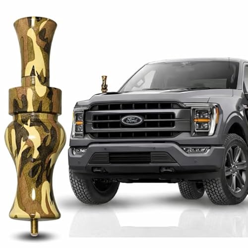 Duck Call Truck Antenna, Short 5.5 Inch Heavy Duty Anodized Aluminum Radio Antenna, Universal Kit Fits Most Trucks Including F150, F250, Clear Signal