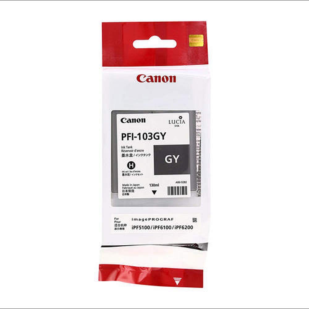 Canon PFI-103GY ImagePrograf iPF5100 6100 6200 130ML Ink Catridge (Gray) in Retail Packaging
