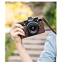 CAMINSTARRY Genuine Leather Camera Half Case Cover Bag With Hand Grip for Zf Camera Accessories Retro Brown Coffe Cover Handmade