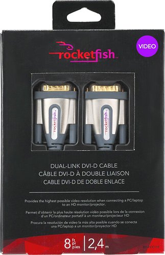 Rocketfish 8' Dual Link DVI-D Cable