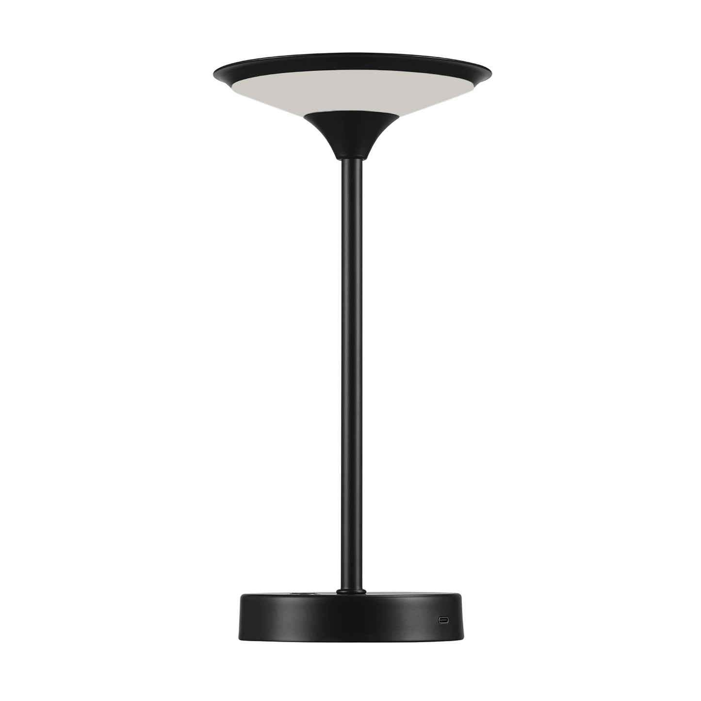 Globe Electric x Novogratz 60000031 12" 1.5W LED Integrated Outdoor Table Lamp, Matte Black, Frosted Diffuser, USB-C Charging Cable, On/Off Touch