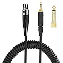 BUTIAO HD 490 Pro Cable, Mini XLR 4 Pin Female 6.35mm Replacement Spring Cable Extension Cord for Sennheiser HD 490 Pro Plus, AKG K371BT, Pioneer…