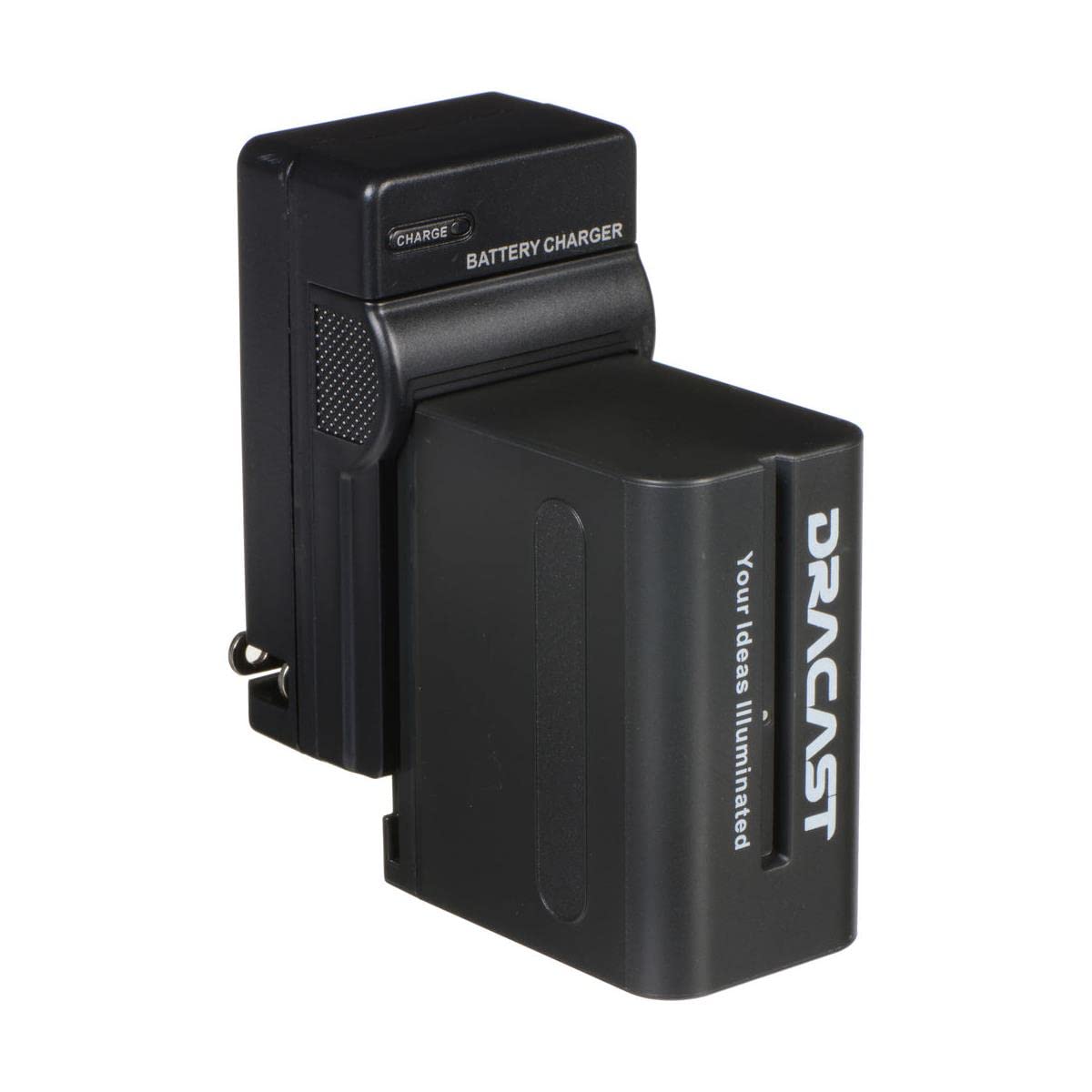 Dracast 2 Pack Battery and Wall Charger Kit | 6600 mAh Rechargeable Li-Ion Batteries and Wall Charger for Sony NP F550, F530, F970, F960, F770, F750