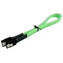 Darkside 30cm (12") SATA 3.0 180° to 180° Data Cable with Latch - Green UV (DS-0147)