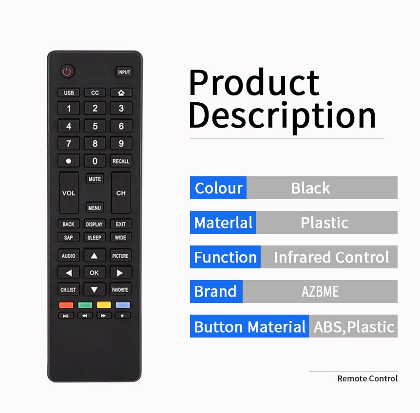 HTR-A18M Replacement Remote Control for Haier LCD LED Smart TV LE58F3281 32D3000 55D3550 40D3500M 48D3500 LE48M600M80 LE50M600M80 LE32M600M20
