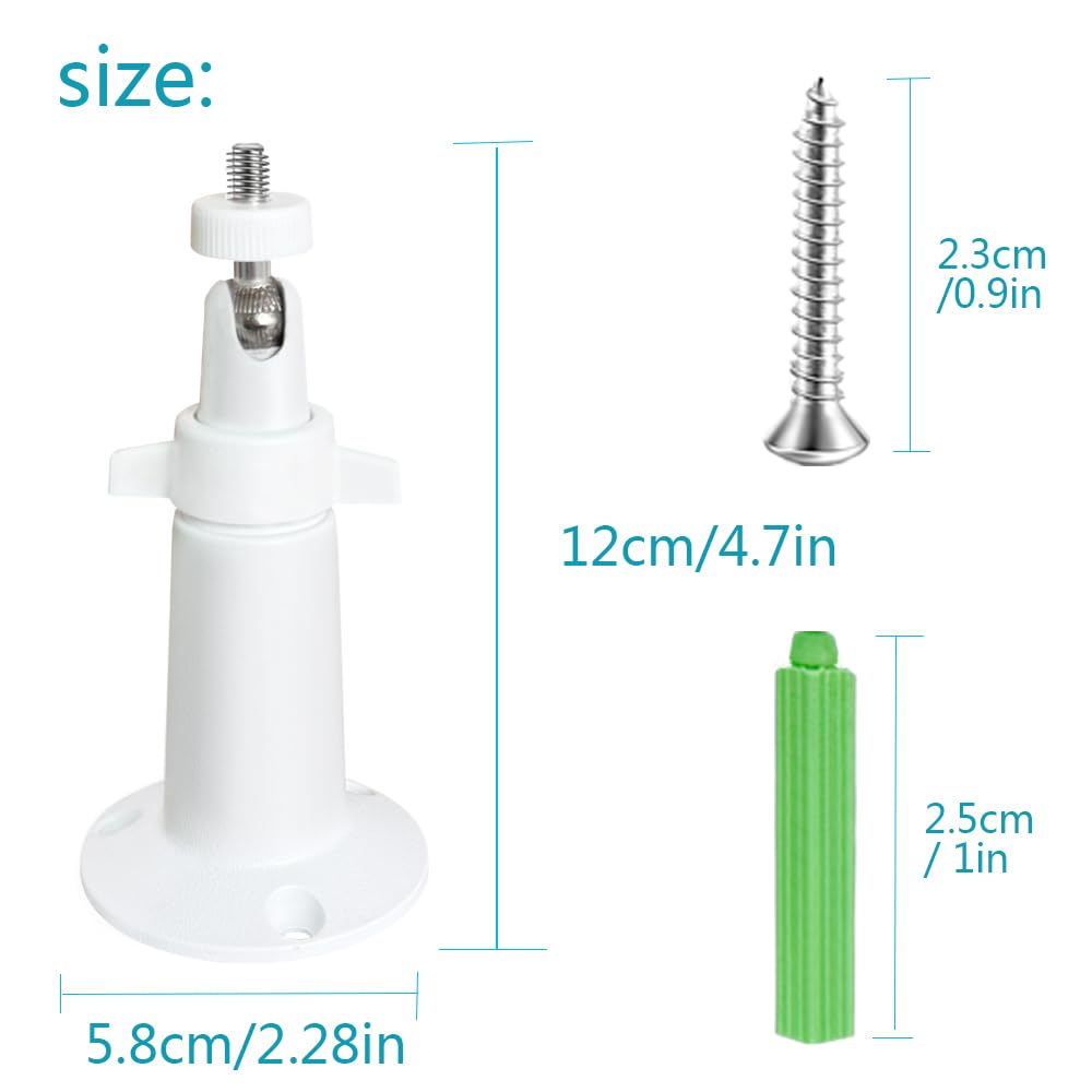Adjustable Metal Wall Mount Compatible with Arlo, Arlo Pro 2/3/4/5/Ultra/Ultra 2, Ring Stick Up Cam, Ring Indoor Cam(1st Gen), Wyze Cam V3, 360 Degree