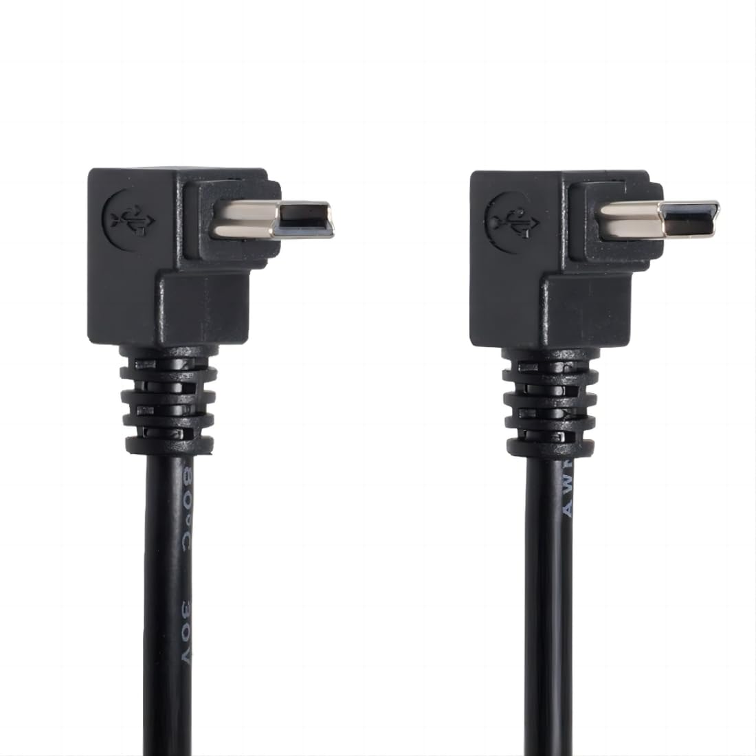 chenyang 2 Pack Mini USB Extension Cable USB 2.0 Mini USB 5Pin Male to Female 90 Degree Angled Data Power Extension Cable Adapter 0.2M