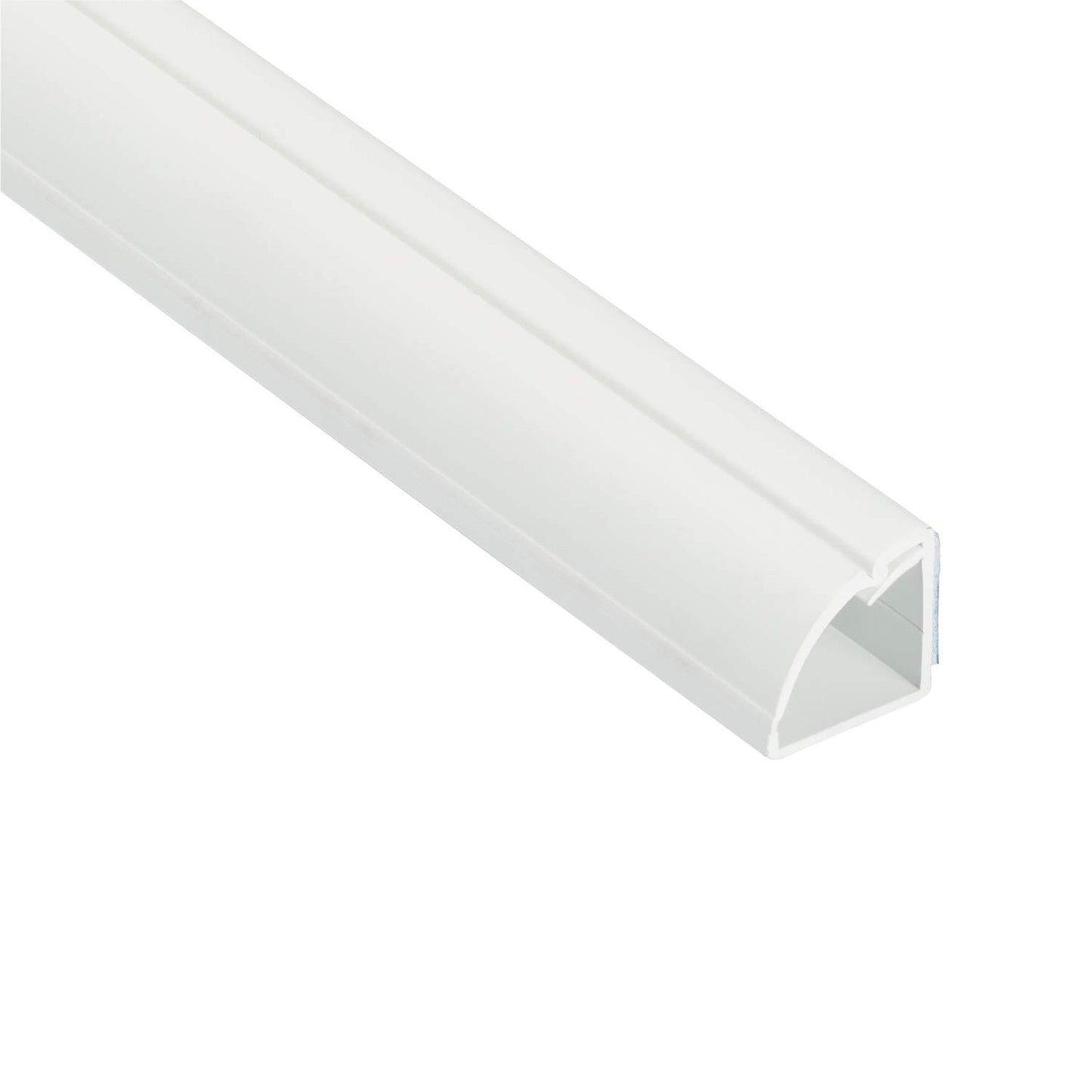 D-Line 39" White Quarter Round Cable Raceway, Corner Cord Cover, Self-Adhesive Floor Molding with Wire Channel - 0.87" (W) x 0.87" (H) x 39in Length