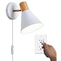 Vechoicy Plug in Wall Sconces Lighting Fixture, Wooden Adjustable Bedside Wall lamp for Industrial Bedroom, Living Room Bathroom Sink Lighting (1