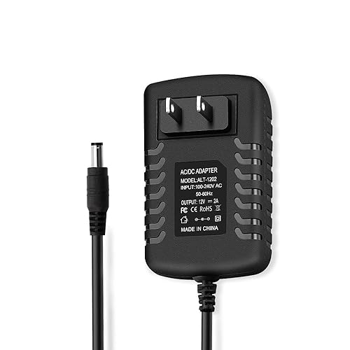 12V 2A 24W DC Power Supply Adapter, AC 100-240V 50-60Hz to 12 Volt 2Amp Transformer, DC 12V Power Cord with 5.5mm x 2.5mm Barrel Connector for CCTV…