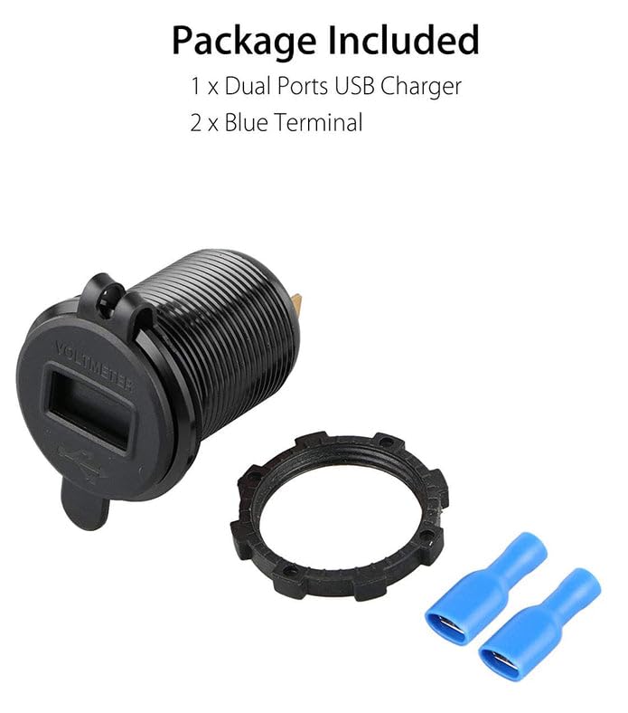 NVX XQC302 Dual USB Quick Charge 3.0 Car Charger with LED Digital Voltmeter
