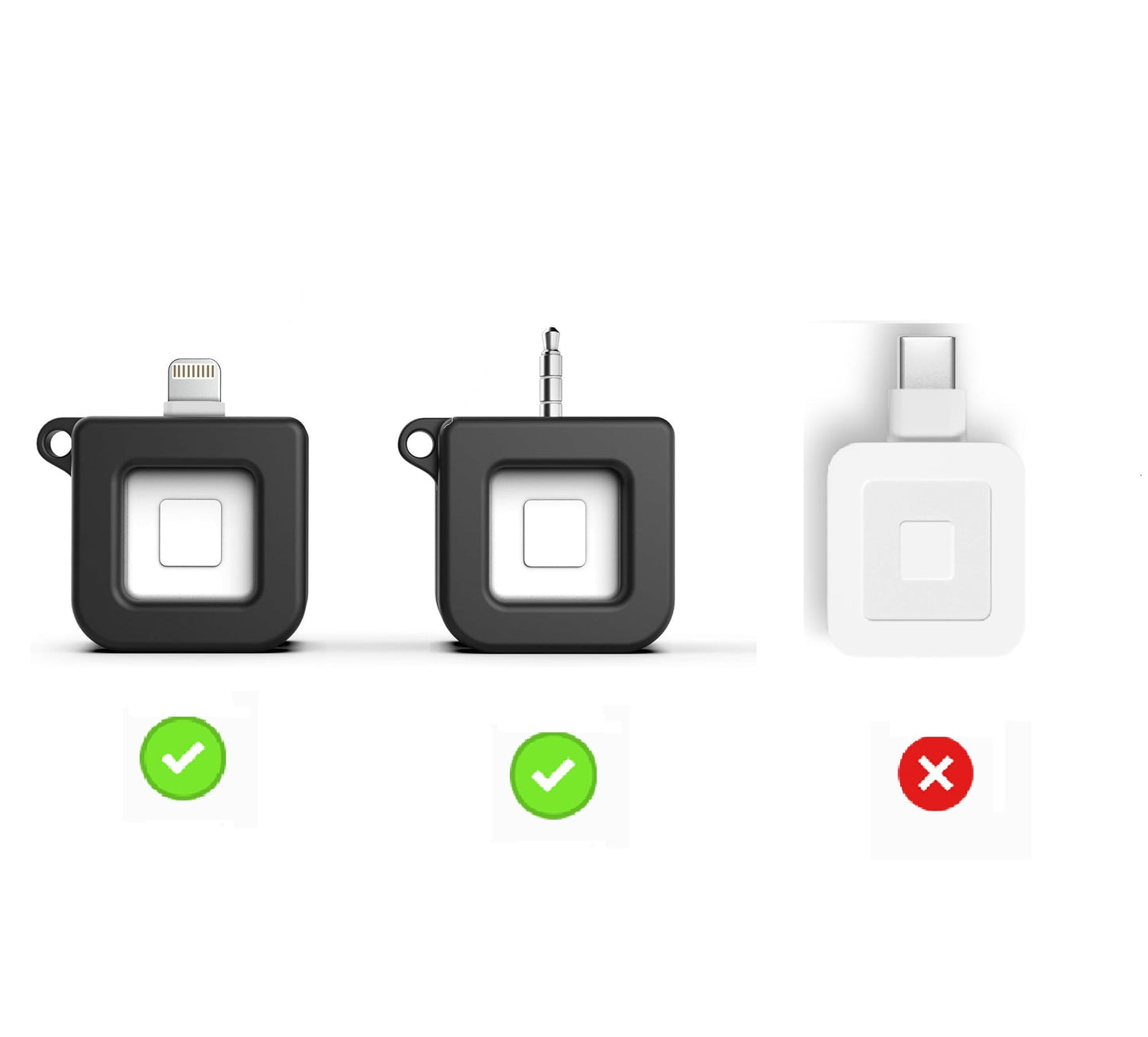 Encased Keychain Case Designed for Square Reader for Magstripe (Lightning and 3.5mm) Black