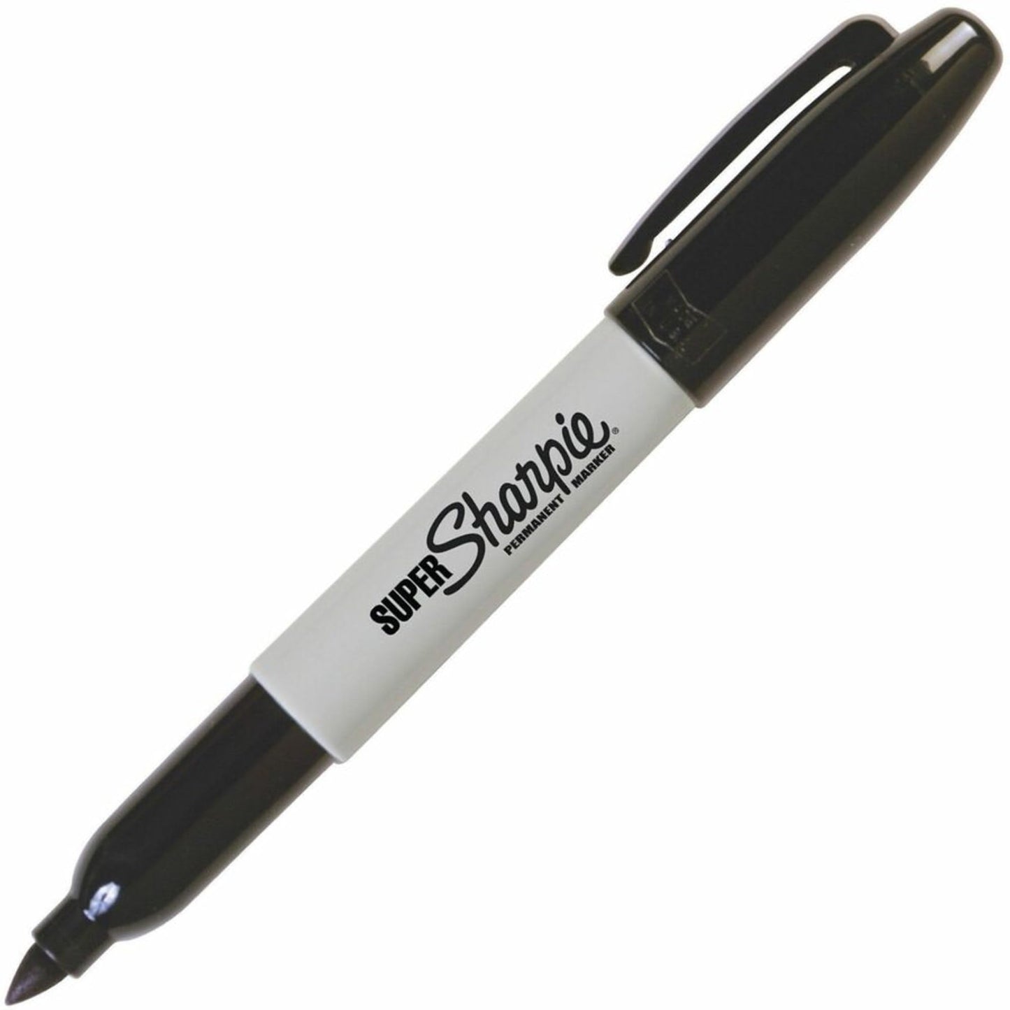 Sharpie Super Permanent Markers, Fine Point, Black, 12 Count - Quick Drying, For Classroom, Poster Boards, Office, Home, Teacher Supplies