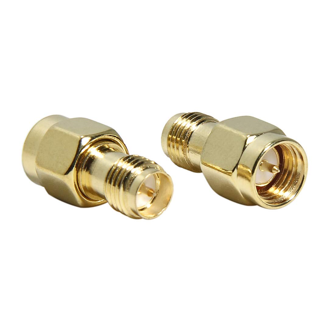 SMA to RP-SMA Adapter, 5 Pack Male Pin to Female Pin Connector for LTE Router, WiFi Antennas, FPV Drones, Camera