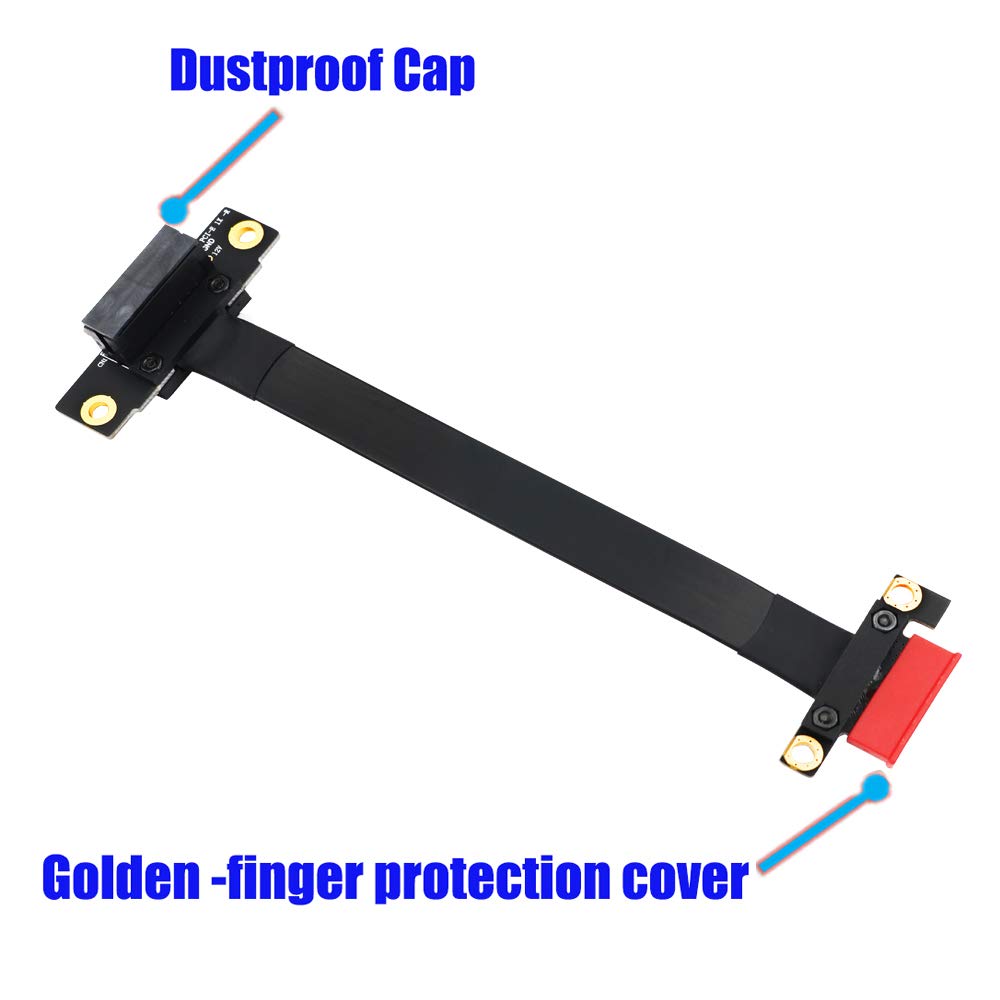 SUPERPLUS PCI Express Adapter Cable x1 PCIe Adapter Cable PCI-e PCI Express 36PIN 1X Extension Cable pcie Riser Cable (90 Degree20cm Extension Cord)