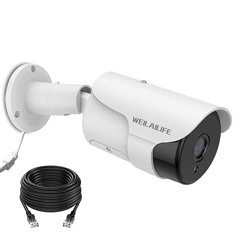 WEILAILIFE ?90ft Super Night Vision & 130°Ultra Wide-Angle? 2-Way Audio 5.0MP Outdoor Wired Extended Security Camera, Bullet Exterior Surveillance