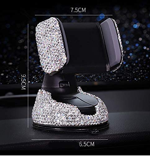 Ergonflow Luxury Rhinestone Bling Car Stand Phone Holder, Compatible with Air Vent or Dashboard, Fits iPhone X, 8, 7 Plus, 6, 6 Plus, SE, 5S, 5, 4S, 4
