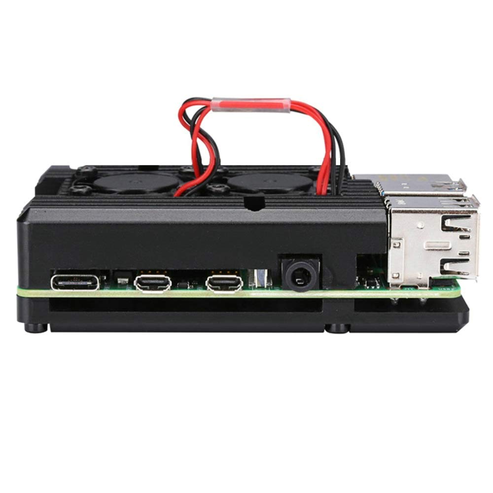 Unistorm Raspberry Pi 4 Model B Aluminum Case with Dual Cooling Fan